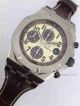 Fake Audemars Piguet Watch Stainless Steel Yellow Dial Brown Leather  (3)_th.jpg